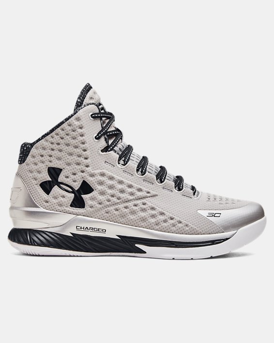 Unisex Curry 1 Retro 'Black History Month' Basketball Shoes, Silver, pdpMainDesktop image number 0
